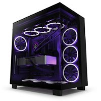 NZXT - H9 Flow ATX Mid-Tower Case with Dual Chamber - Black - Front_Zoom