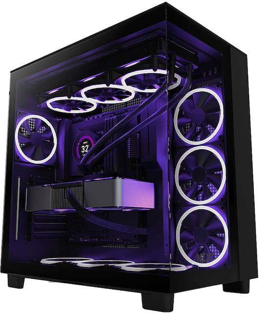 NZXT H9 Flow ATX Mid-Tower Case with Dual Chamber Black CM-H91FB