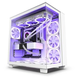 NZXT - H9 Flow ATX Mid-Tower Case with Dual Chamber - White - Front_Zoom