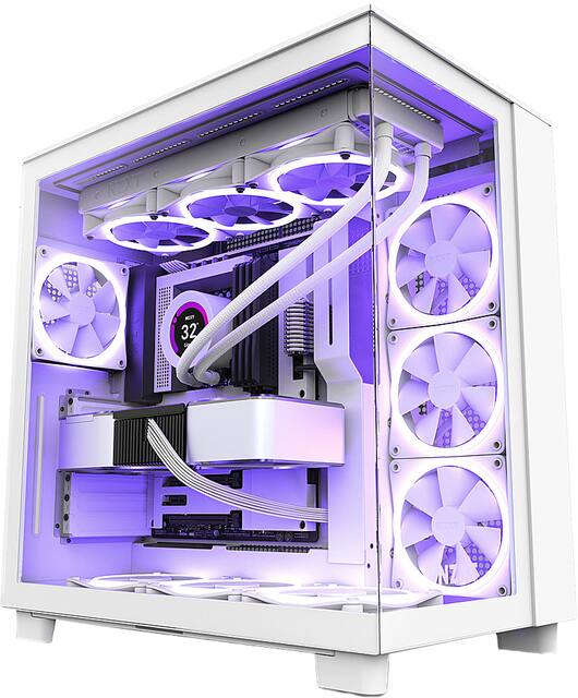 NZXT H9 Flow ATX Mid-Tower PC Case with Dual Chamber White CM