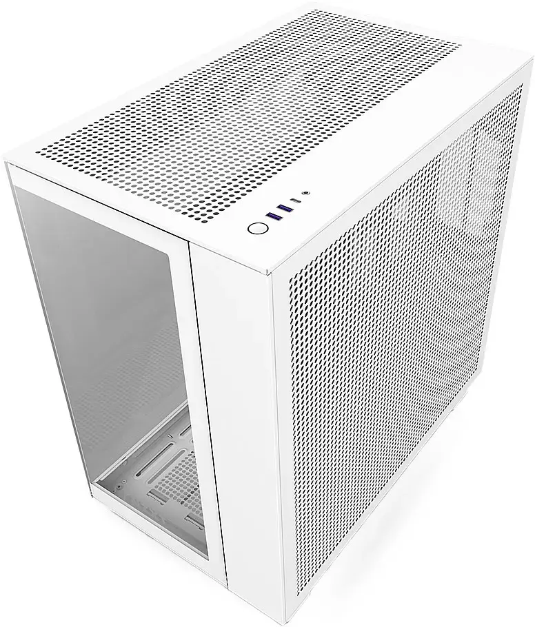 Nzxt H9 Flow Atx Mid Tower Pc Case With Dual Chamber White Cm-h91fw-01 