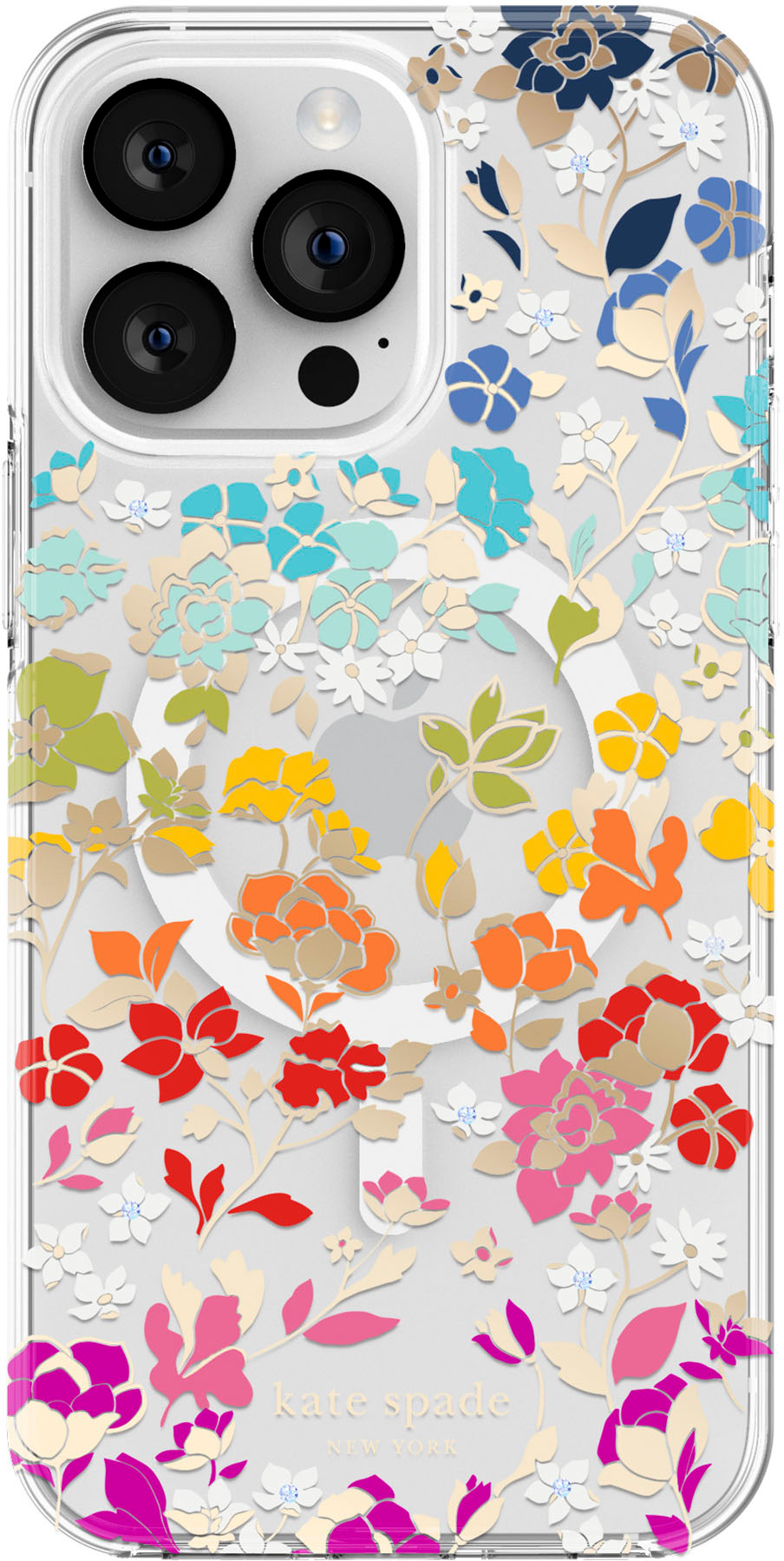  kate spade new york Protective Hardshell Case for iPhone 13 Pro  - Hollyhock Floral Clear : Cell Phones & Accessories