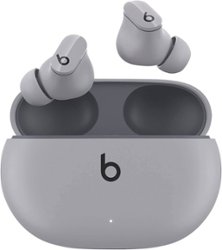 Beats by Dr. Dre - Geek Squad Certified Refurbished Beats Studio Buds Totally Wireless Noise Cancelling Earbuds - Moon Gray - Front_Zoom