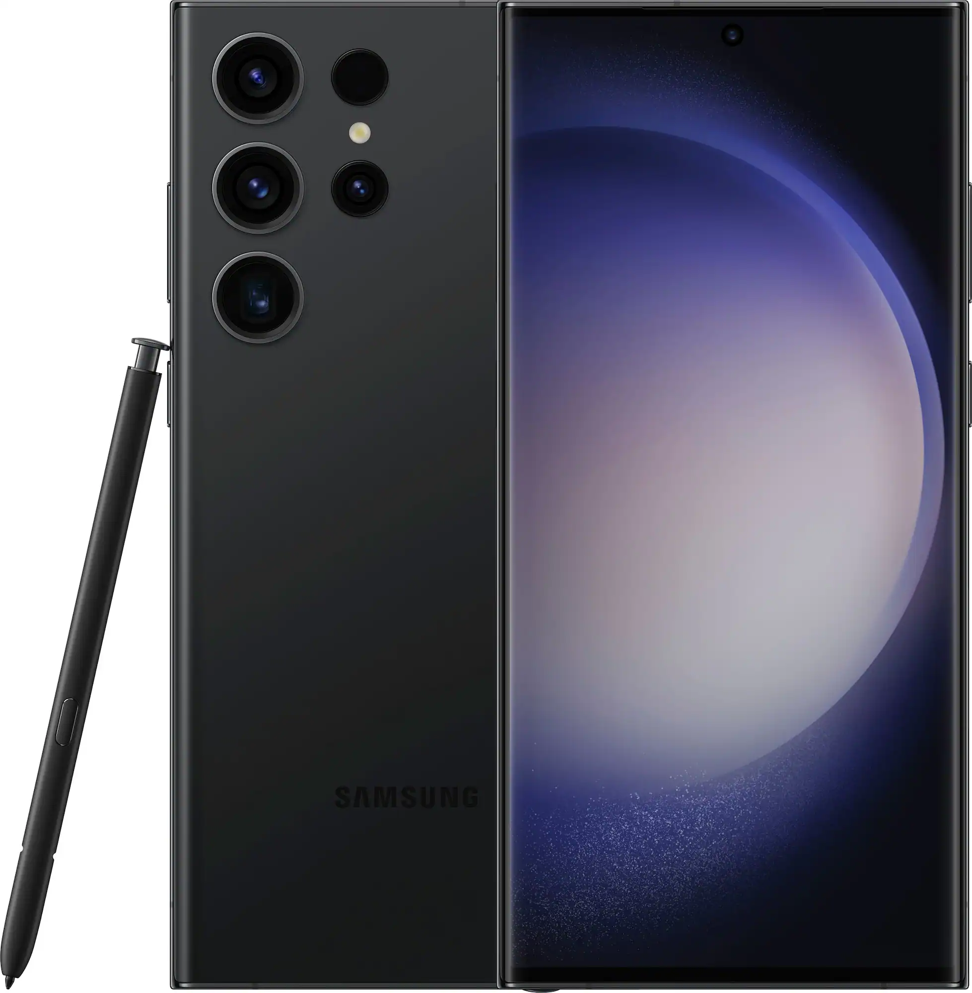 Zoom in on Front. Samsung - Galaxy S23 Ultra 256GB (Unlocked) - Phantom Black.