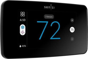 Emerson - Sensi Touch 2 Smart Programmable Wi-Fi Thermostat-Works with Alexa - Black Beveled Edge - Front_Zoom