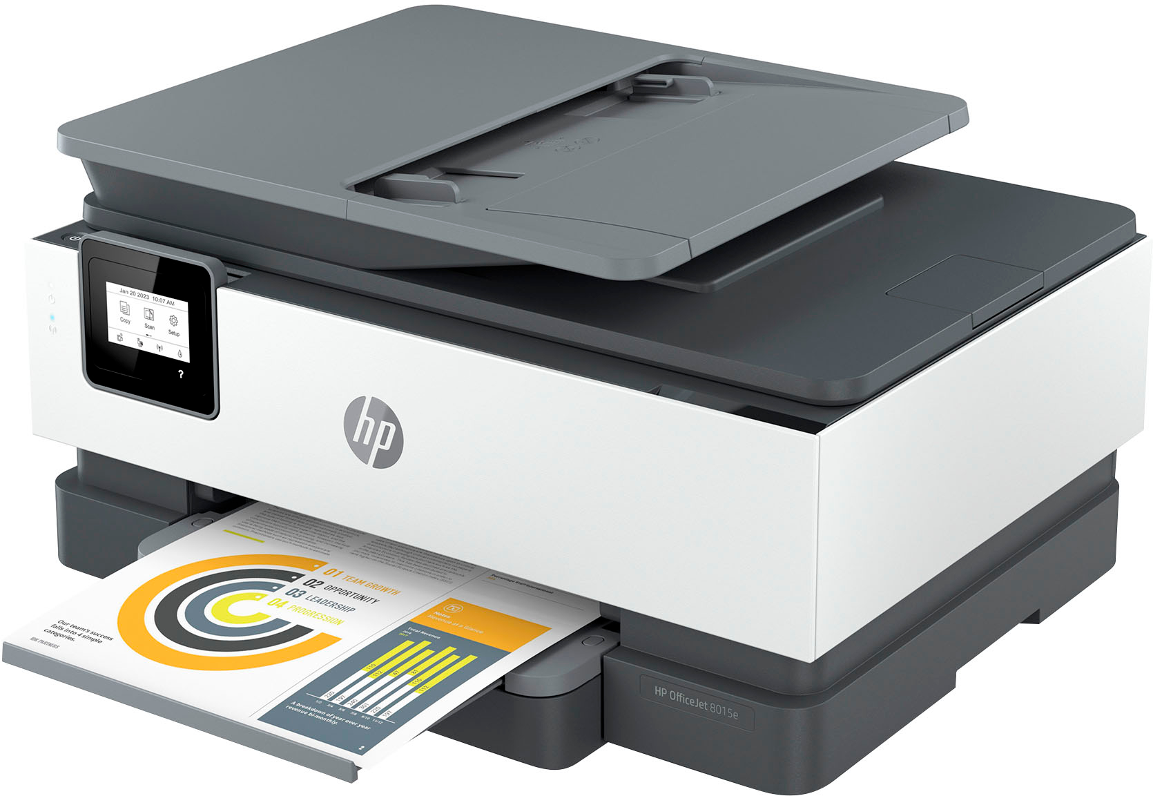 HP 8015e Wireless All-In-One Printer 6 months of Instant Ink Included with HP+ White 228F5A - Best