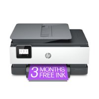 HP - OfficeJet 8015e Wireless All-In-One Inkjet Printer with 3 months of Instant Ink Included with HP+ - White - Front_Zoom