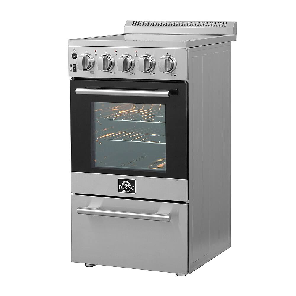 Angle. Forno Appliances - Pallerano Alta Qualita 2.05 Cu. Ft. Freestanding Electric Range - Silver.
