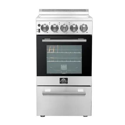 Front. Forno Appliances - Pallerano Alta Qualita 2.05 Cu. Ft. Freestanding Electric Range - Silver.