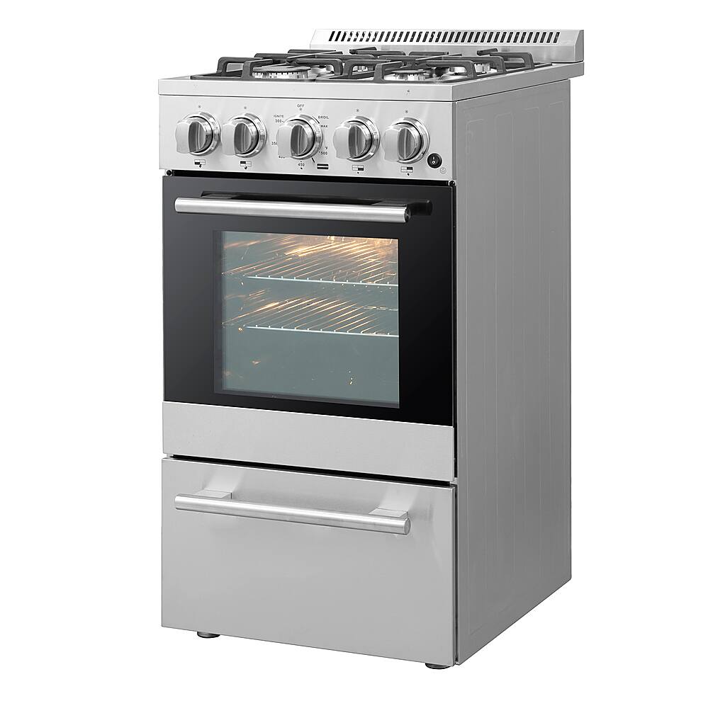 Angle. Forno Appliances - Lamazze Alta Qualita 2.05 Cu. Ft. Freestanding Gas Range with LP Conversion Kit - Silver.