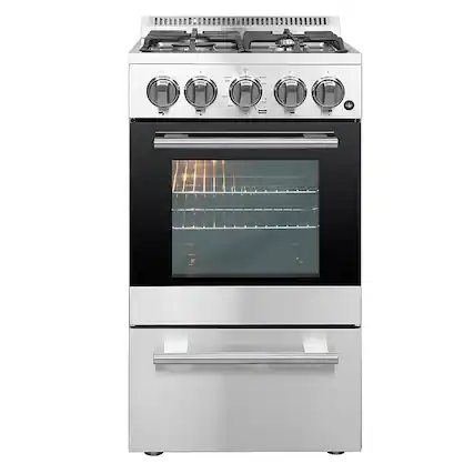 Front. Forno Appliances - Lamazze Alta Qualita 2.05 Cu. Ft. Freestanding Gas Range with LP Conversion Kit - Silver.