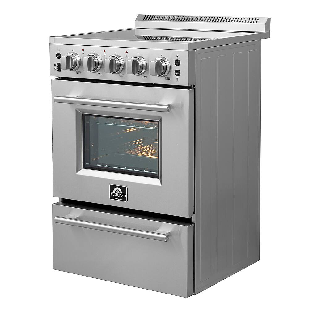 Angle. Forno Appliances - Loiano Alta Qualita 2.3 Cu. Ft. Freestanding Electric Range - Silver.