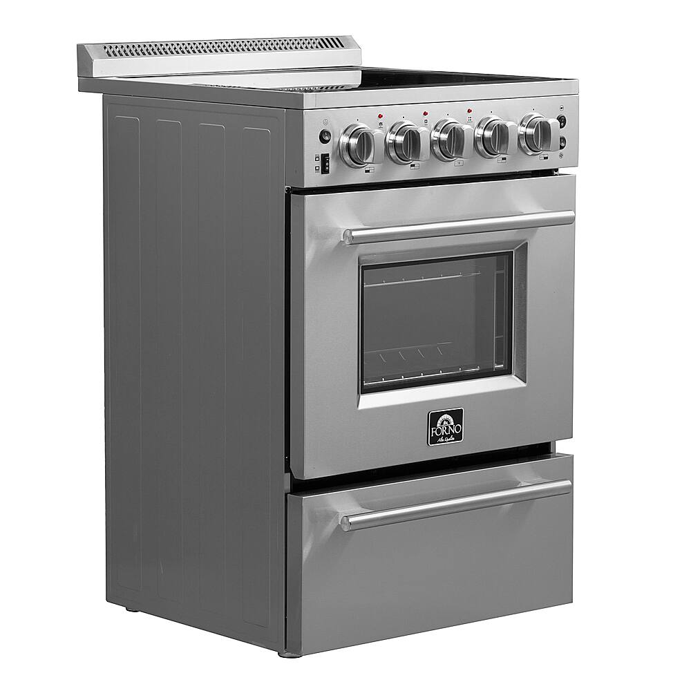 Left. Forno Appliances - Loiano Alta Qualita 2.3 Cu. Ft. Freestanding Electric Range - Silver.