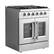 Left. Forno Appliances - Galiano 4.32 Cu. Ft. Freestanding Gas Range with French Doors and LP Conversion Kit - Stainless Steel.