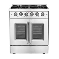 Forno Appliances - Forno 4.32 Cu. Ft. Freestanding Gas Range with French Doors and LP Conversion Kit - Stainless steel - Front_Zoom