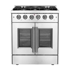 Forno Appliances - Galiano 4.32 Cu. Ft. Freestanding Gas Range with French Doors and LP Conversion Kit - Stainless Steel - Front_Zoom
