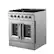 Angle. Forno Appliances - Galiano 4.32 Cu. Ft. Freestanding Gas Range with French Doors and LP Conversion Kit - Stainless Steel.