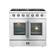 Front. Forno Appliances - Galiano 5.36 Cu. Ft. Freestanding Gas Range with French Doors and LP Conversion Kit - Silver.
