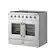 Left. Forno Appliances - Galiano 5.36 Cu. Ft. Freestanding Gas Range with French Doors and LP Conversion Kit - Silver.