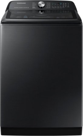 Samsung - 5.1 cu. ft. Smart Top Load Washer with ActiveWave Agitator and Super Speed Wash - Brushed Black