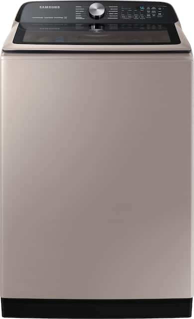 Samsung 5.2 Cu. Ft. High Efficiency Smart Top Load Washer with Super Speed Wash Champagne WA52A5500AC US Best Buy