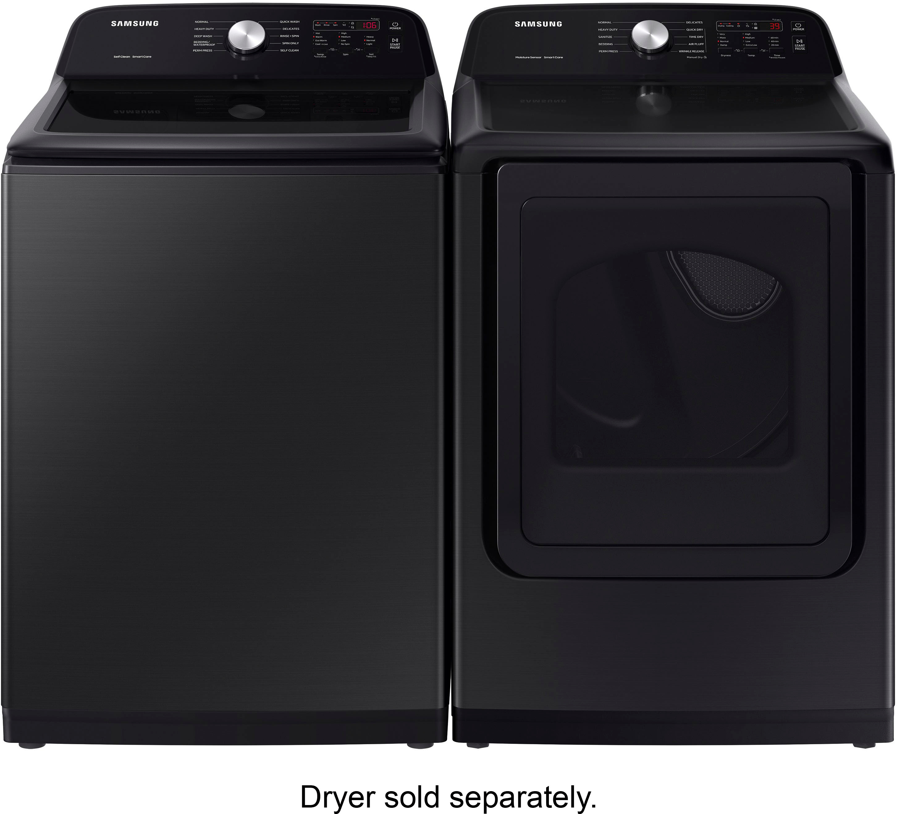 Samsung 4.9 cu. ft. Large Capacity Top Washer and Deep Fill Brushed Black WA49B5105AV/US - Best Buy