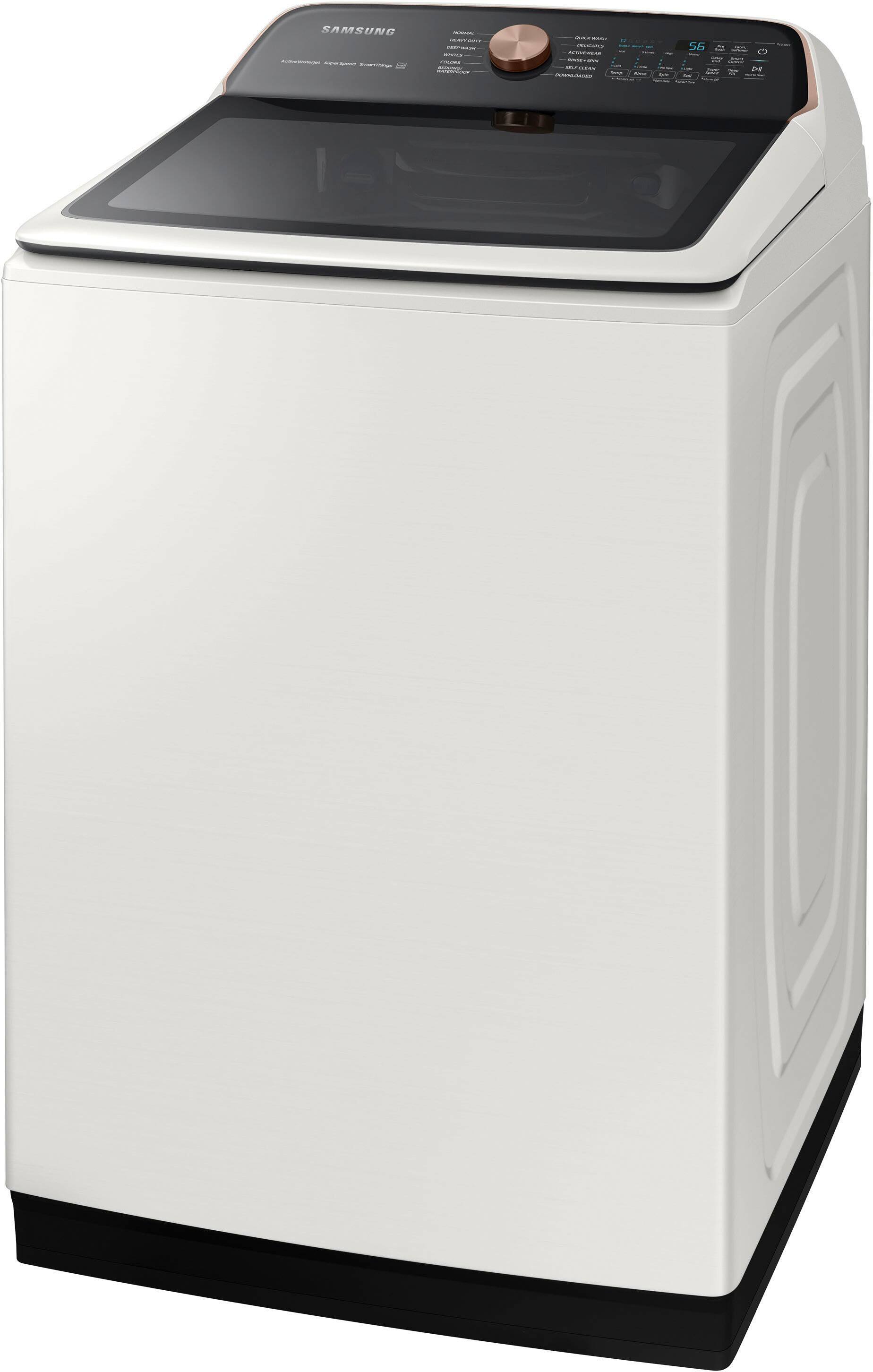 Alt View 15. Samsung - 5.5 Cu. Ft. High-Efficiency Smart Top Load Washer with Super Speed Wash - Ivory.