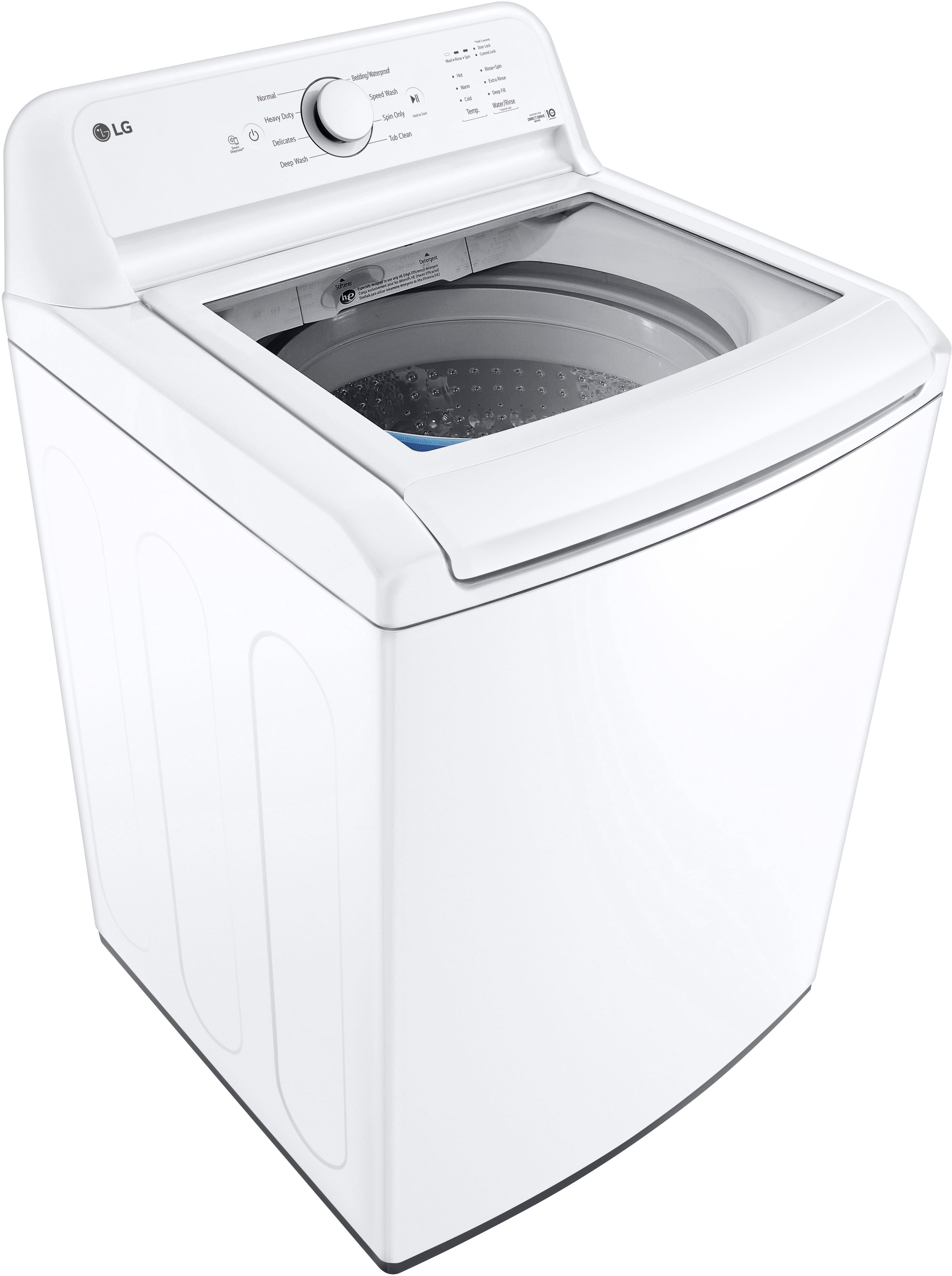 Angle. LG - 4.1 Cu. Ft. High-Efficiency Top Load Washer with TurboDrum Technology - White.