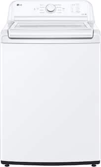 Front. LG - 4.1 Cu. Ft. High-Efficiency Top Load Washer with TurboDrum Technology - White.