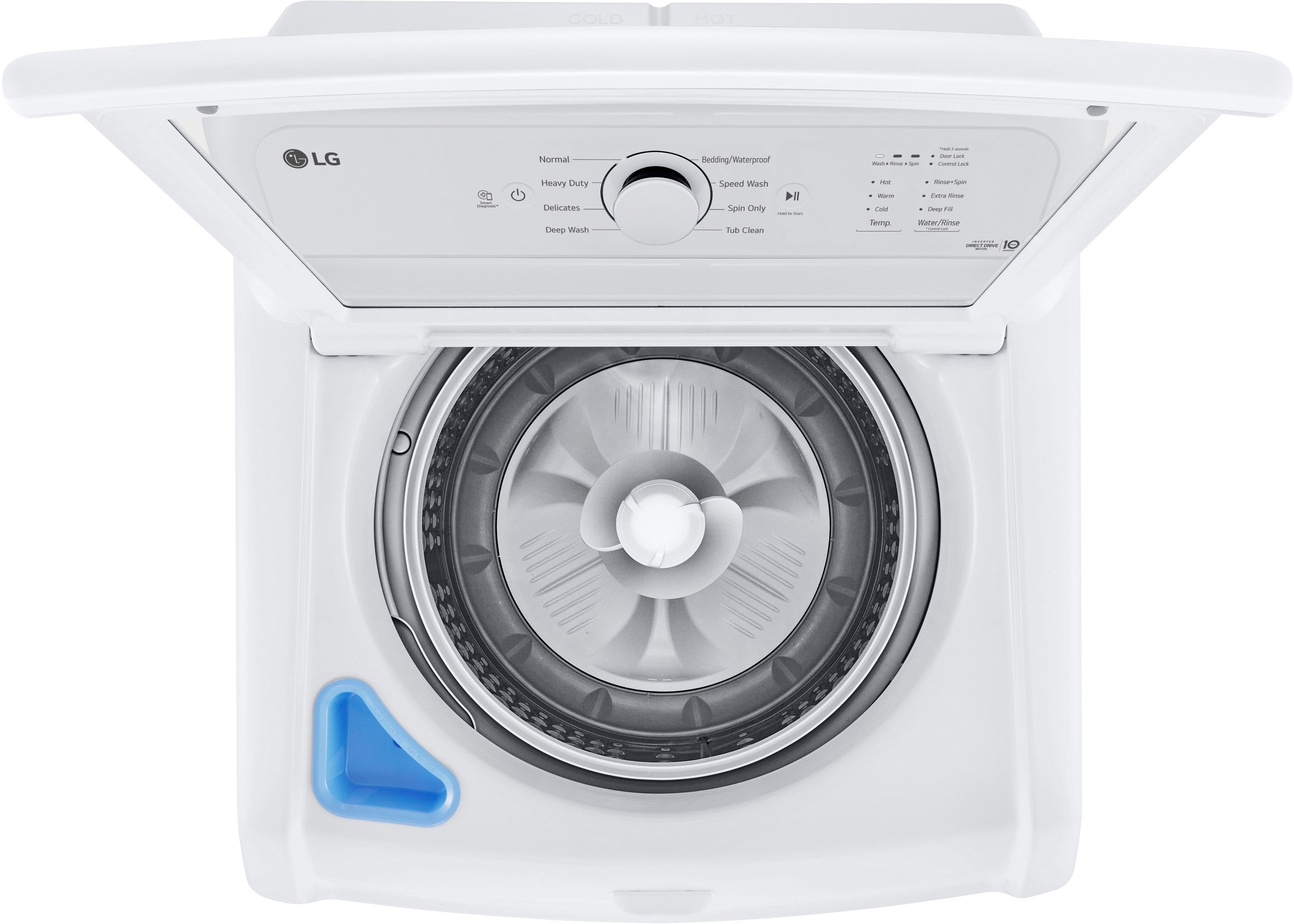 Alt View 19. LG - 4.1 Cu. Ft. High-Efficiency Top Load Washer with TurboDrum Technology - White.