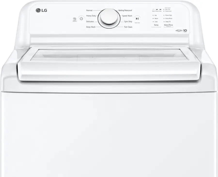 Alt View 20. LG - 4.1 Cu. Ft. High-Efficiency Top Load Washer with TurboDrum Technology - White.