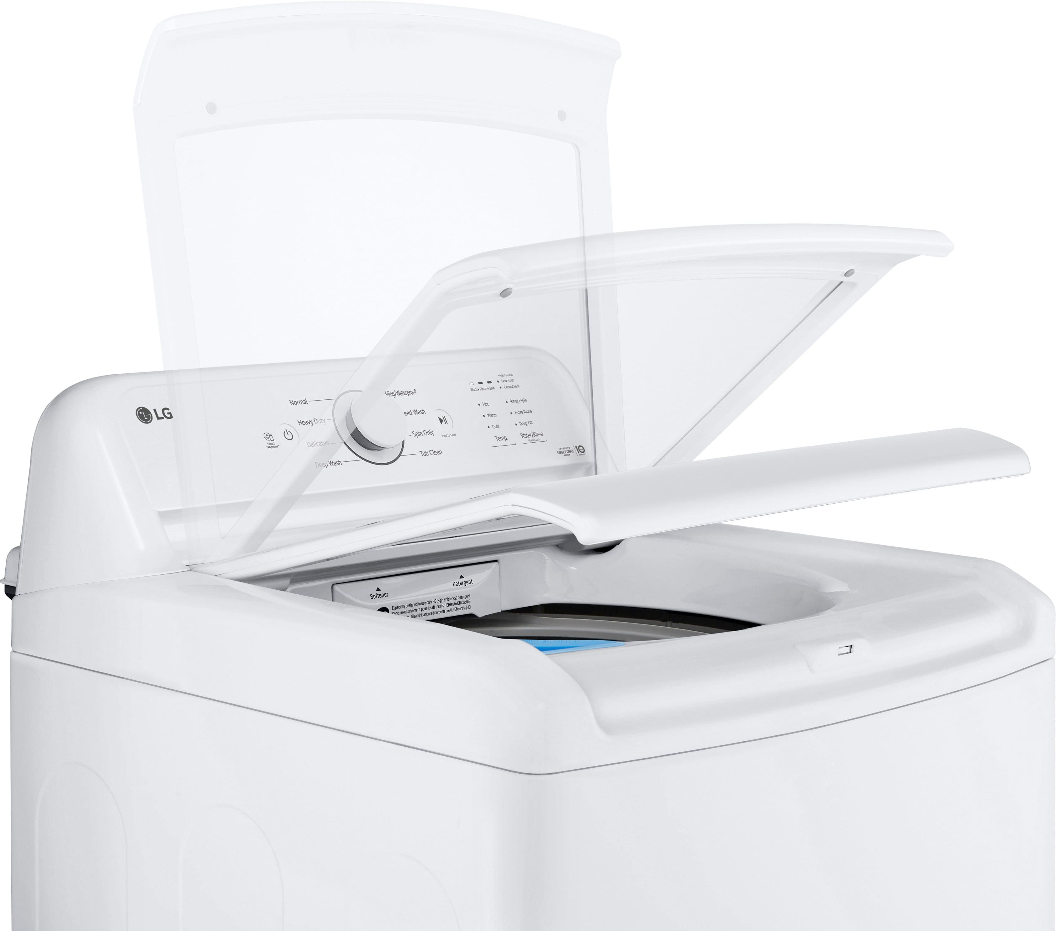 Alt View 22. LG - 4.1 Cu. Ft. High-Efficiency Top Load Washer with TurboDrum Technology - White.