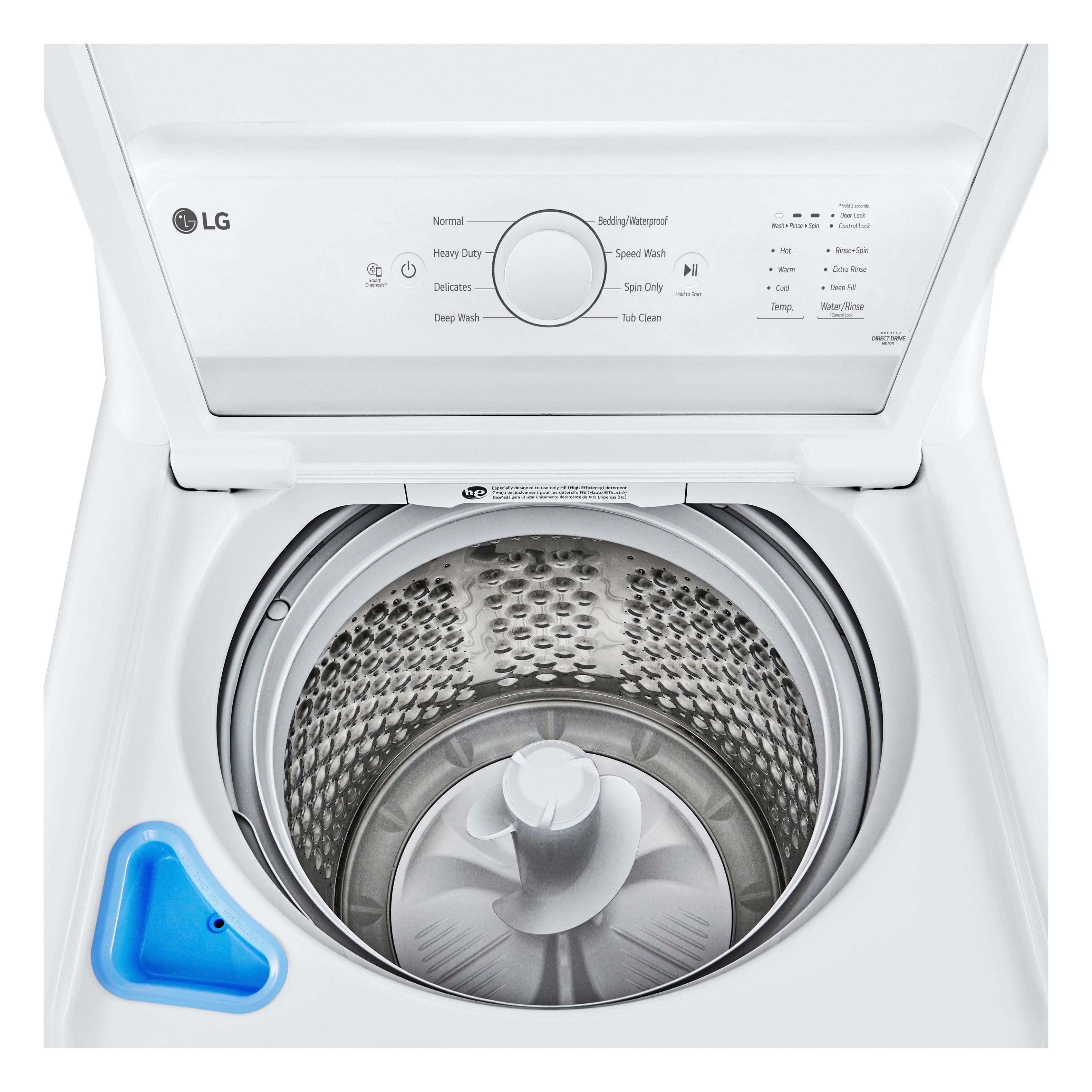 Alt View 25. LG - 4.1 Cu. Ft. High-Efficiency Top Load Washer with TurboDrum Technology - White.