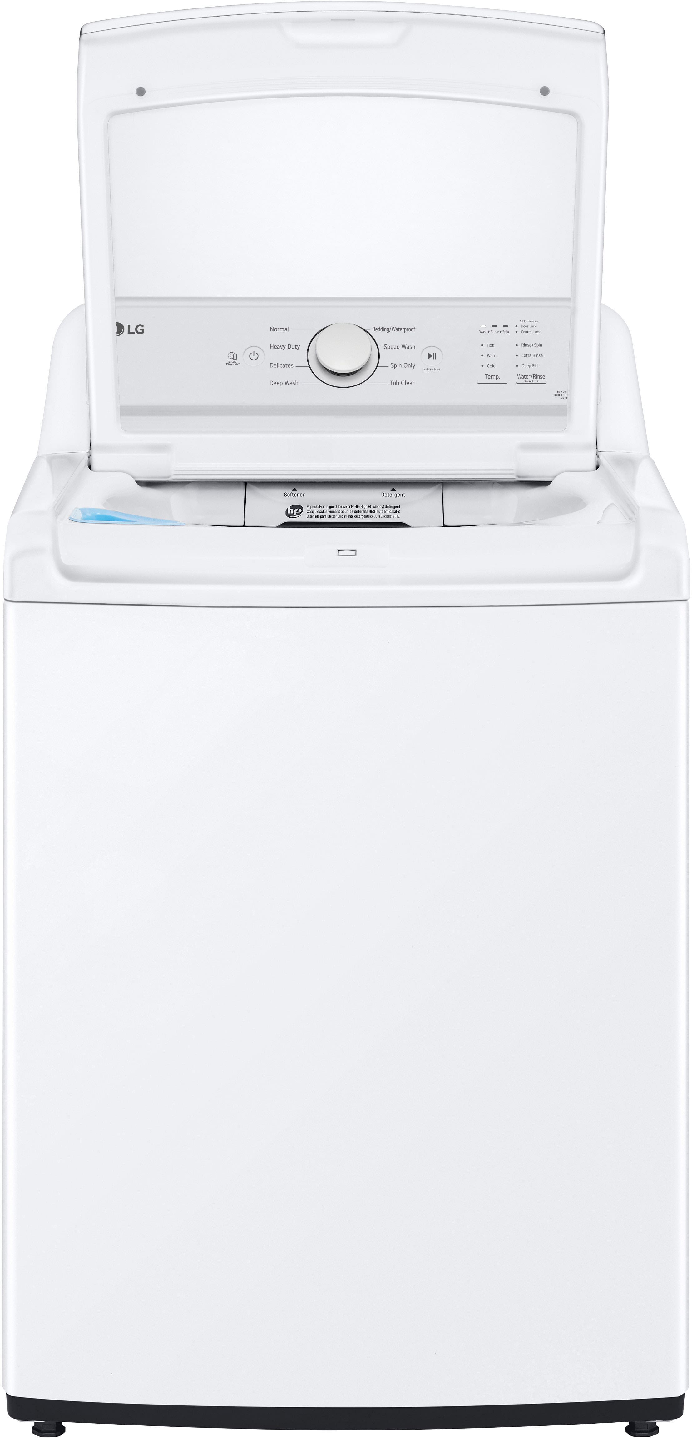 Alt View 16. LG - 4.1 Cu. Ft. High-Efficiency Top Load Washer with TurboDrum Technology - White.