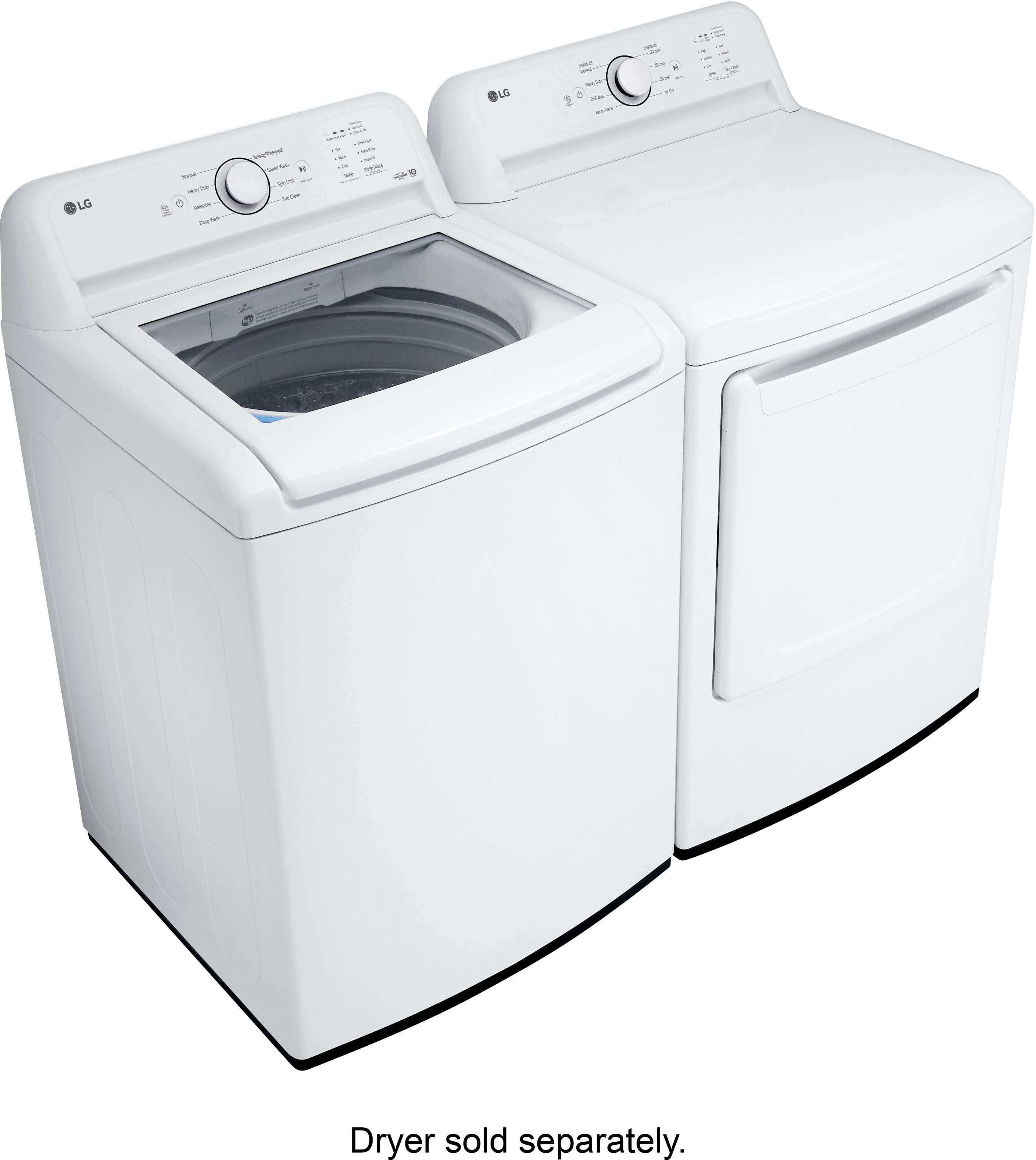 Alt View 31. LG - 4.1 Cu. Ft. High-Efficiency Top Load Washer with TurboDrum Technology - White.