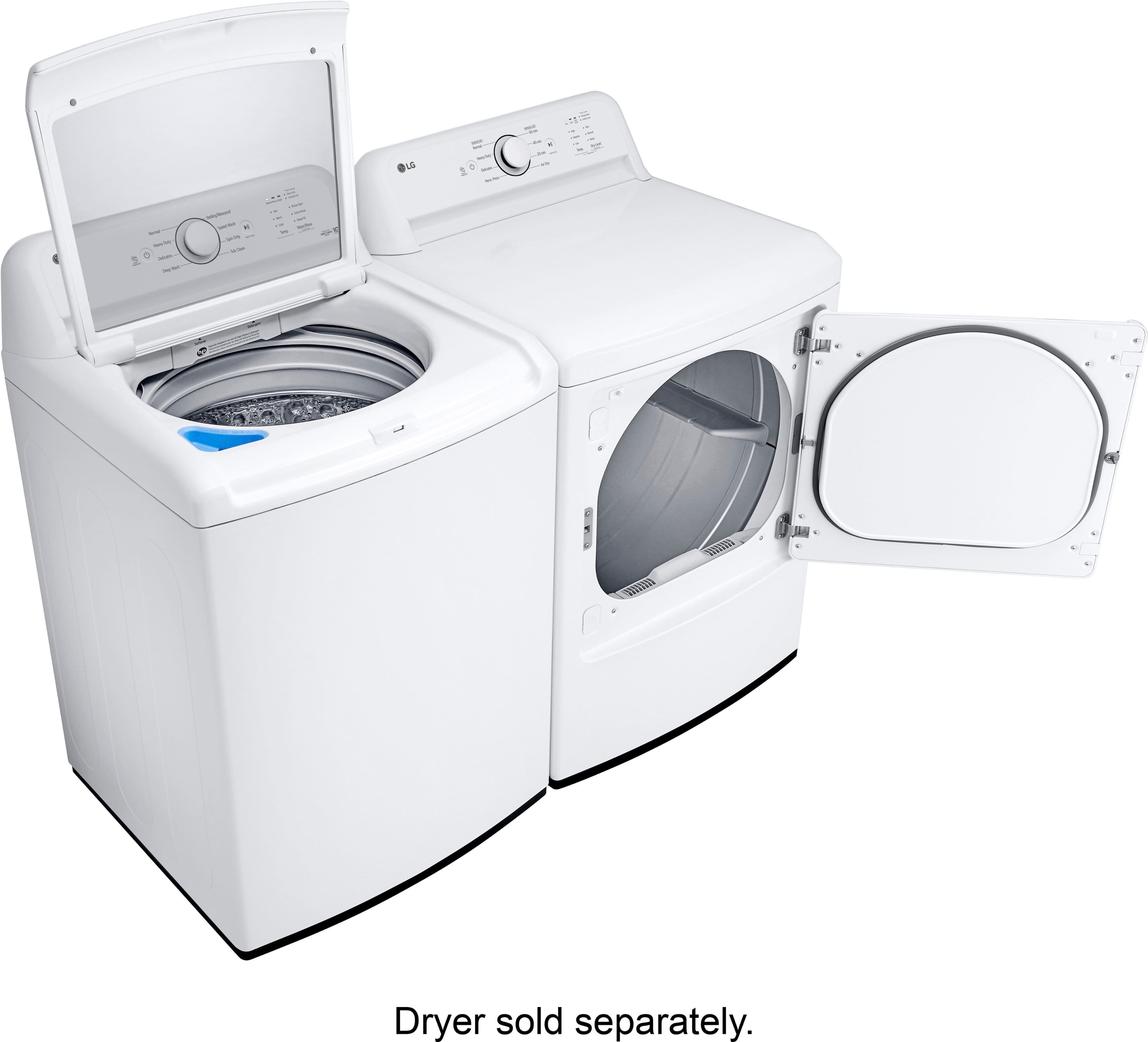 Alt View 26. LG - 4.1 Cu. Ft. High-Efficiency Top Load Washer with TurboDrum Technology - White.