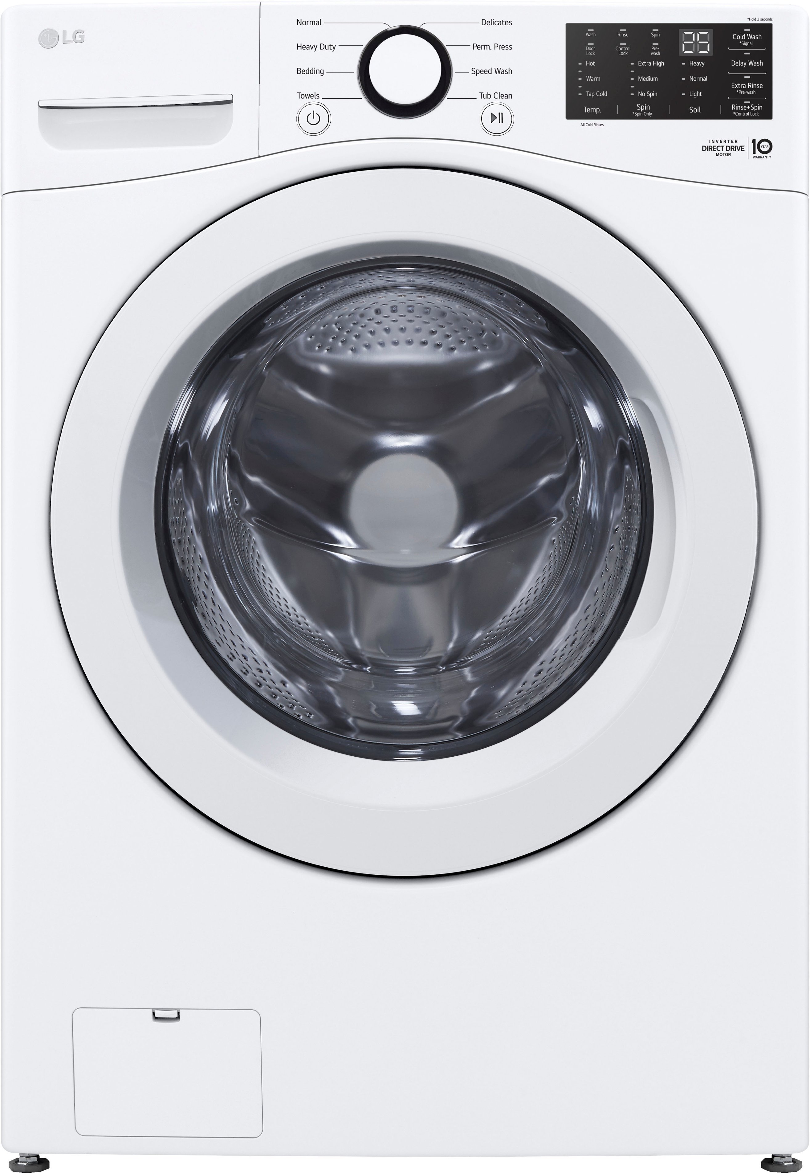 LG 5.0 Cu. Ft. High-Efficiency 6Motion Best White Front WM3470CW Washer Buy Load with - Technology