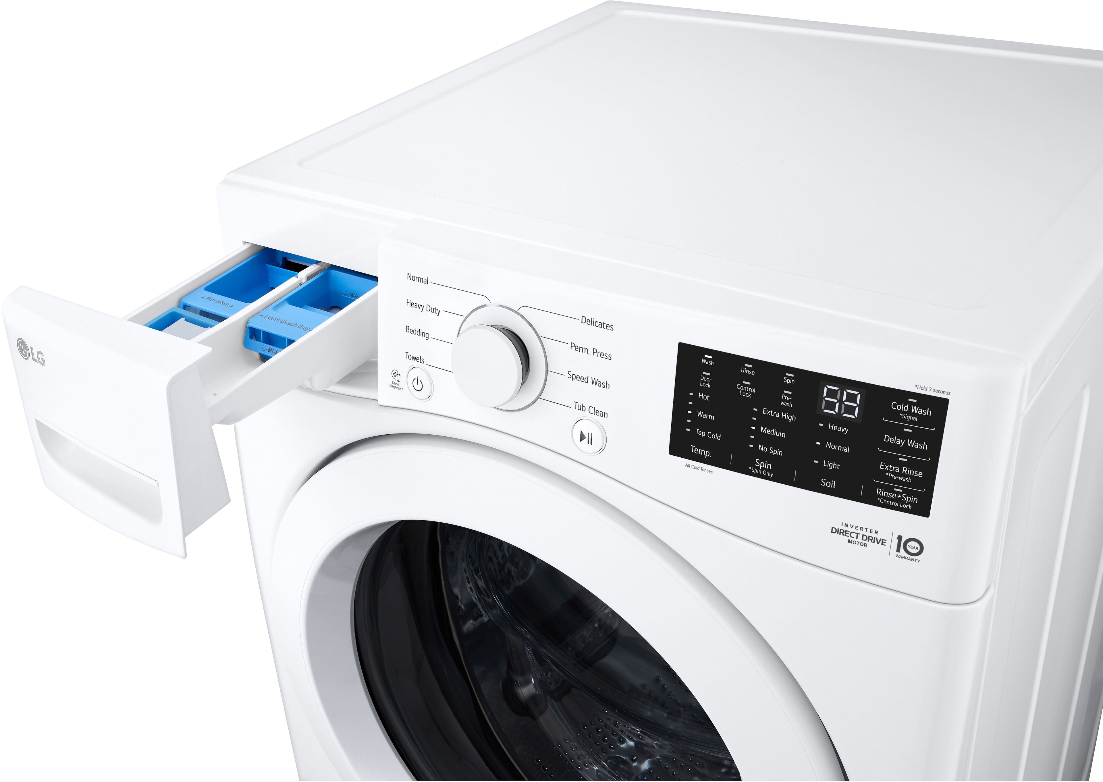 Alt View 14. LG - 5.0 Cu. Ft. High-Efficiency Front Load Washer with 6Motion Technology - White.