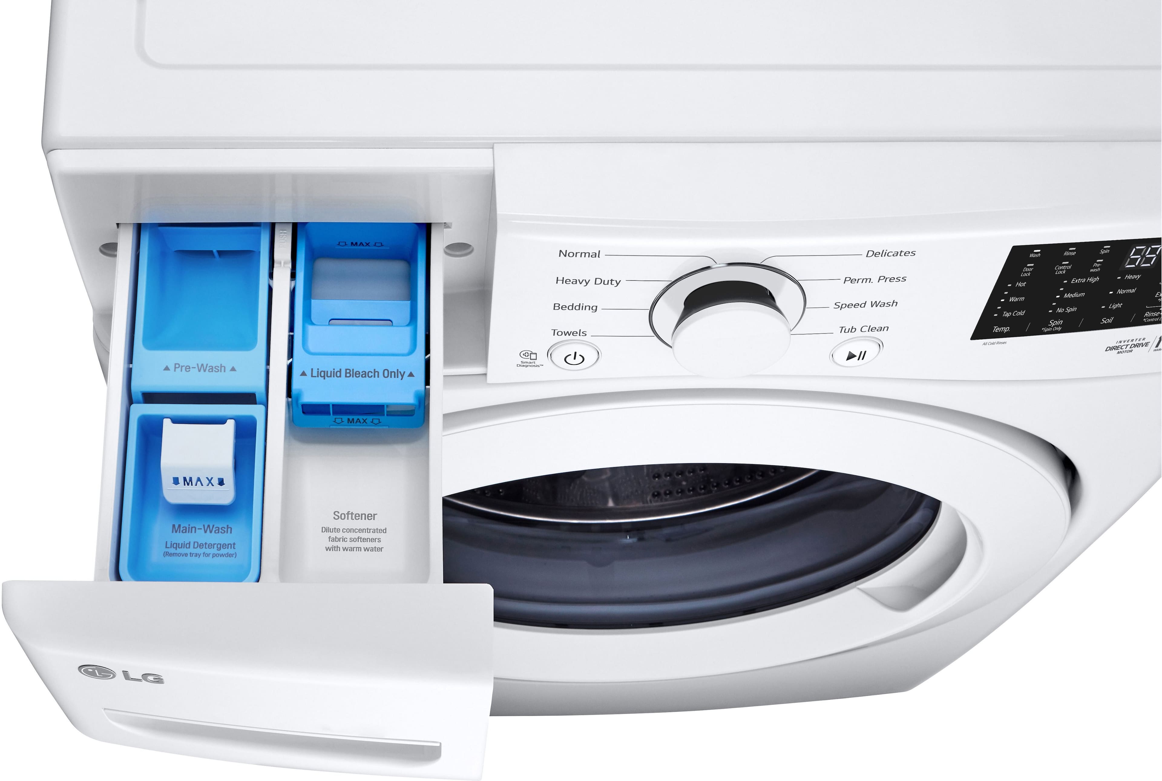 Alt View 15. LG - 5.0 Cu. Ft. High-Efficiency Front Load Washer with 6Motion Technology - White.