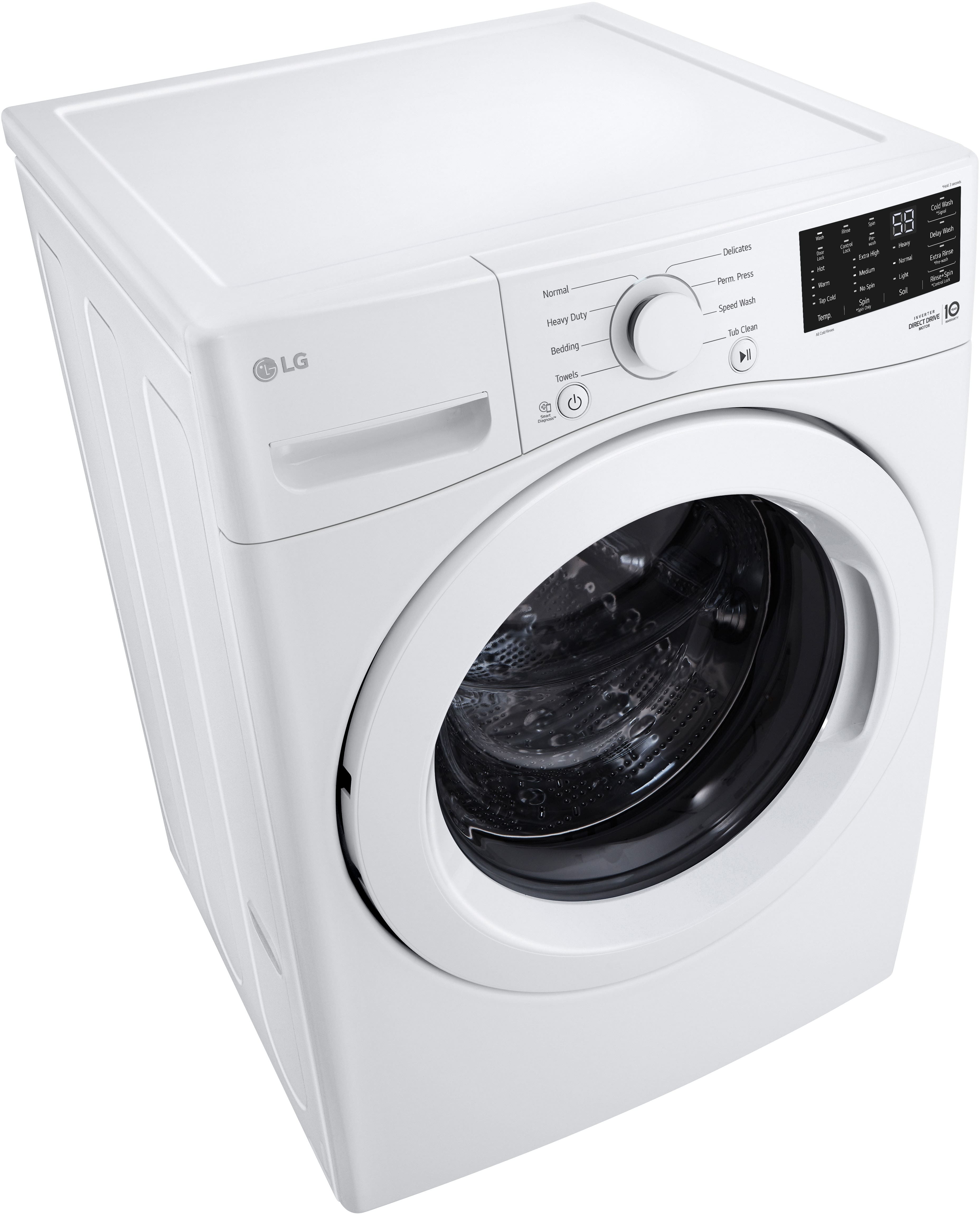 Alt View 3. LG - 5.0 Cu. Ft. High-Efficiency Front Load Washer with 6Motion Technology - White.