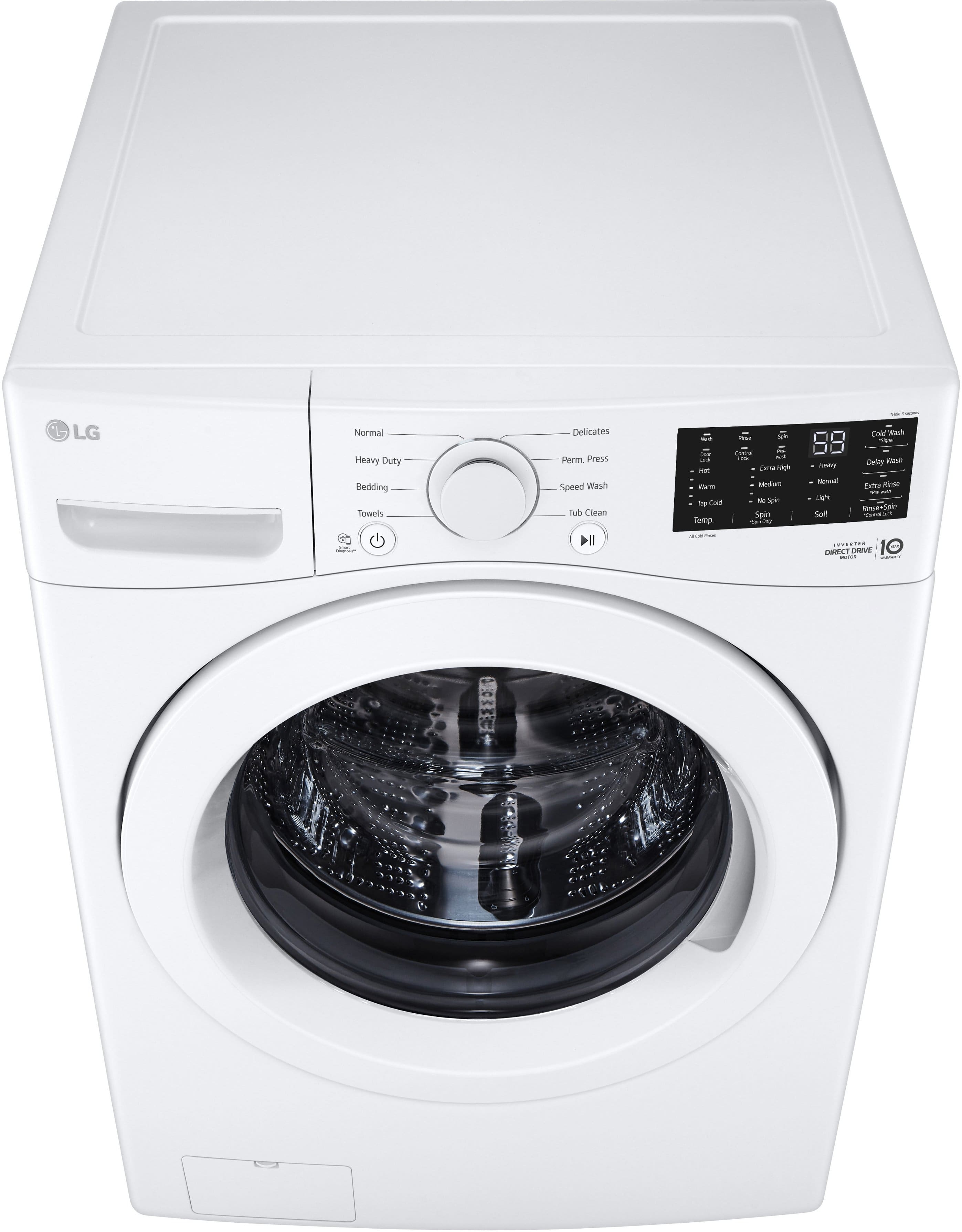 Alt View 4. LG - 5.0 Cu. Ft. High-Efficiency Front Load Washer with 6Motion Technology - White.