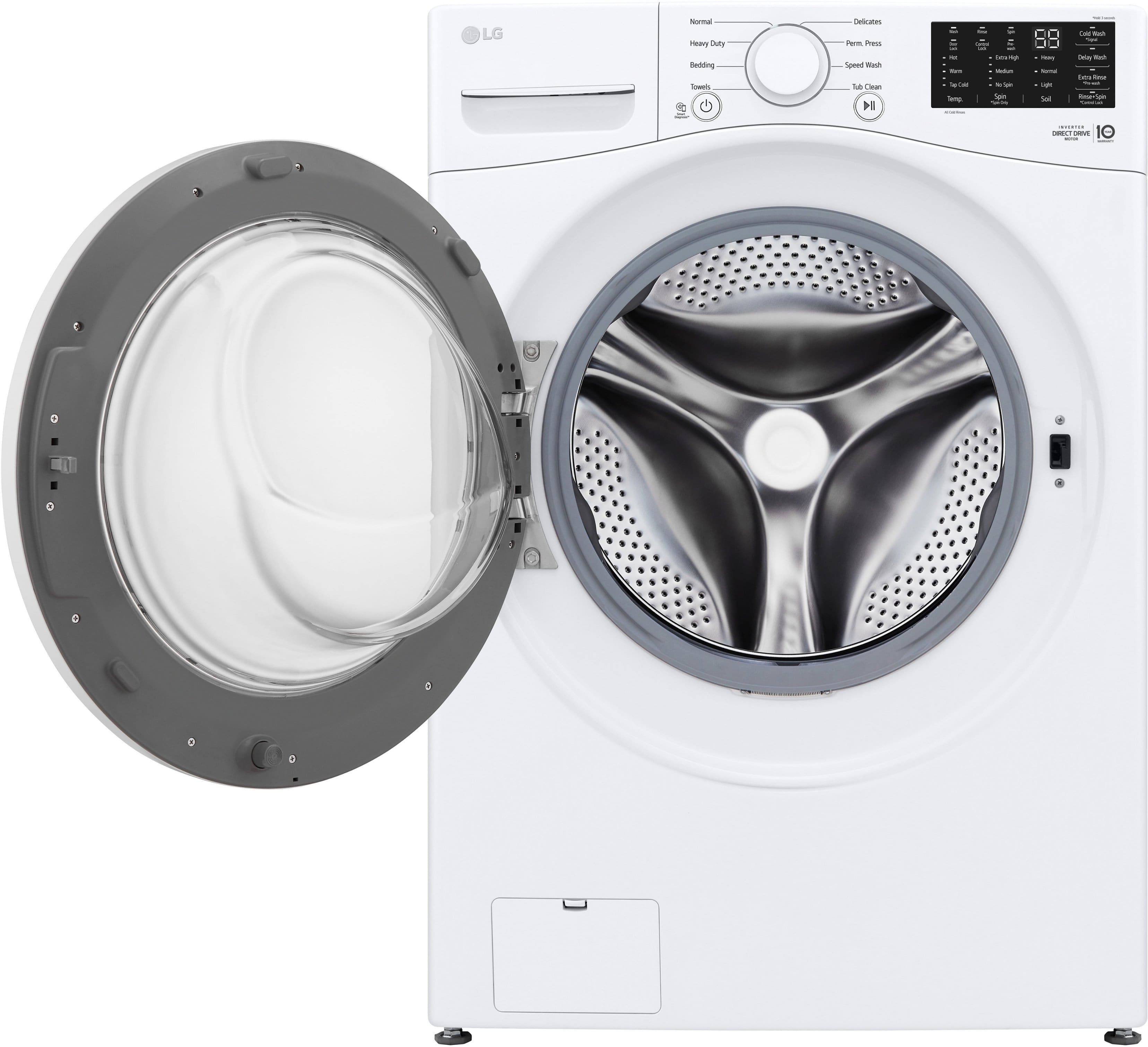 Alt View 5. LG - 5.0 Cu. Ft. High-Efficiency Front Load Washer with 6Motion Technology - White.
