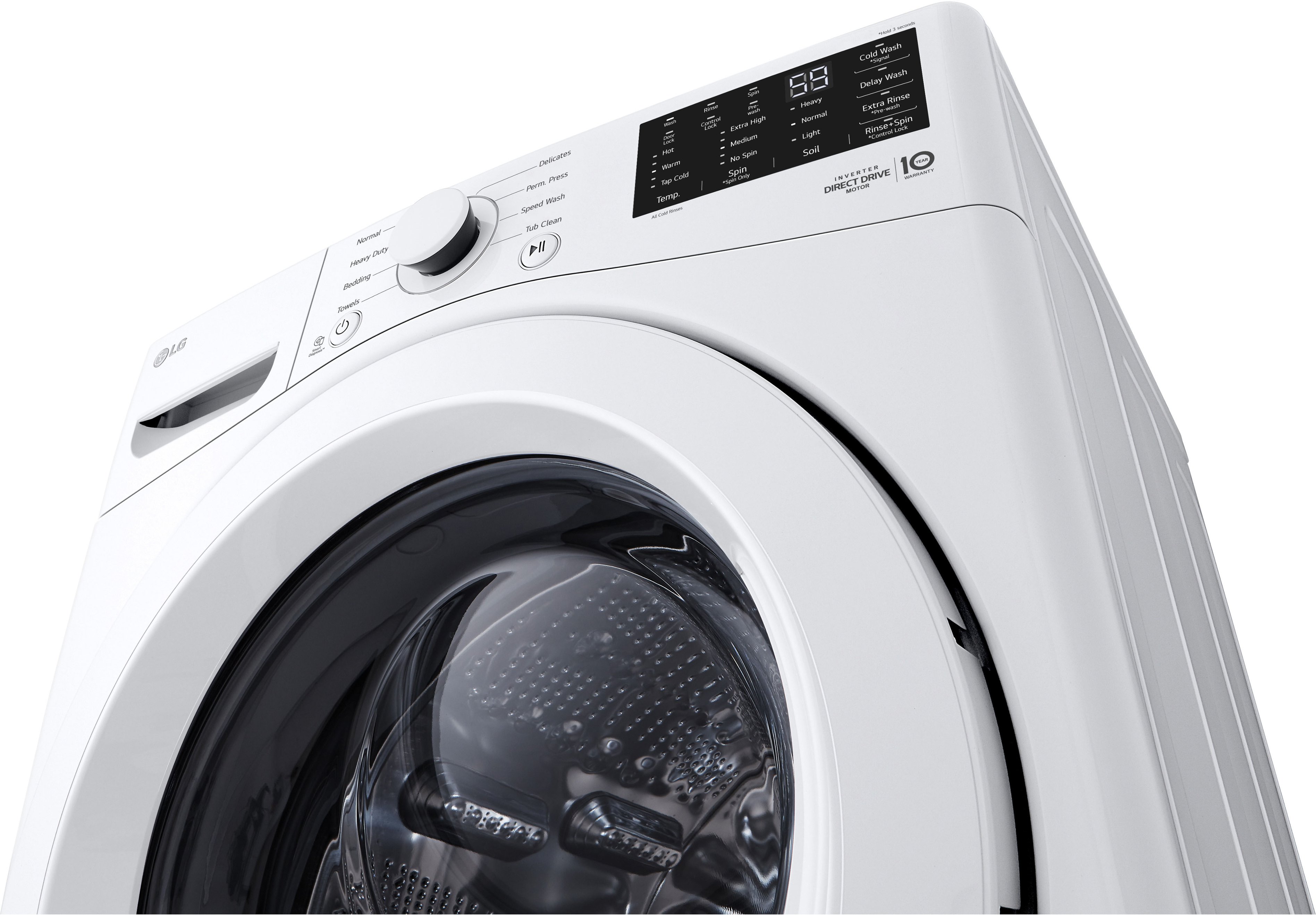 LG 5.0 Cu. Ft. White Best Buy High-Efficiency Washer - WM3470CW with Load Technology 6Motion Front