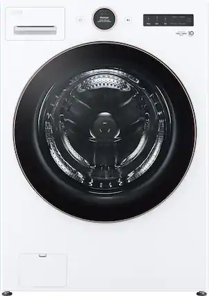 Front. LG - 5.0 Cu. Ft. High-Efficiency Smart Front Load Washer with Steam and TurboWash 360 - White.