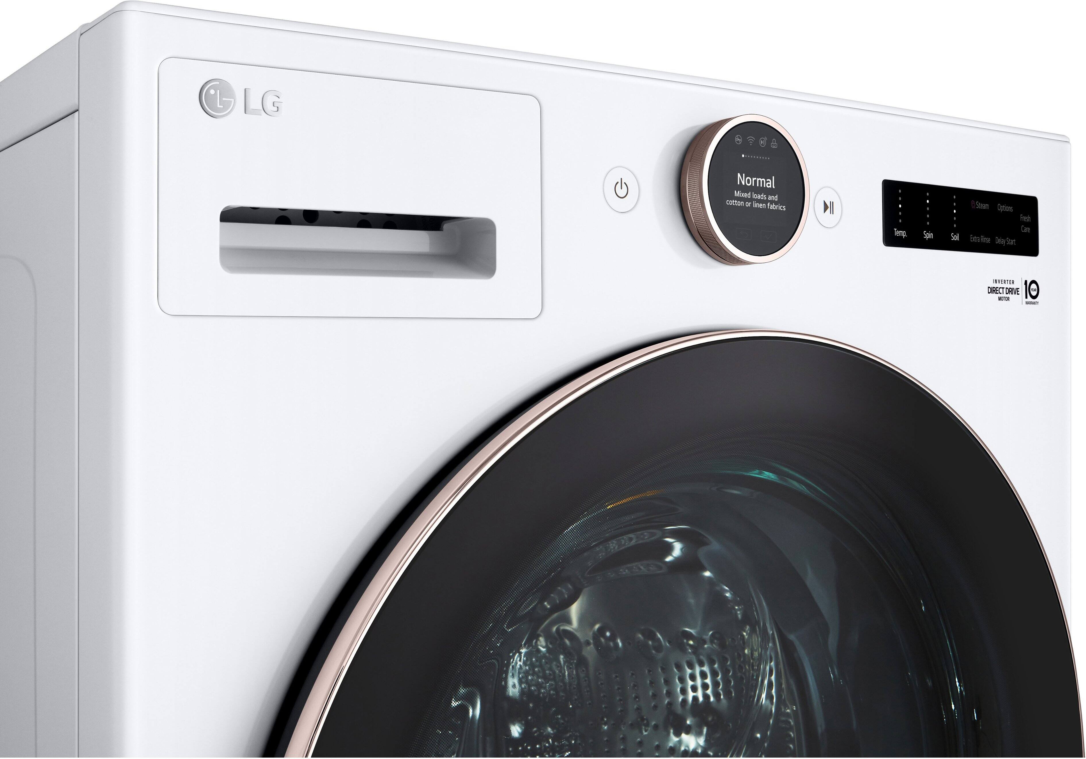 Alt View 19. LG - 5.0 Cu. Ft. High-Efficiency Smart Front Load Washer with Steam and TurboWash 360 - White.
