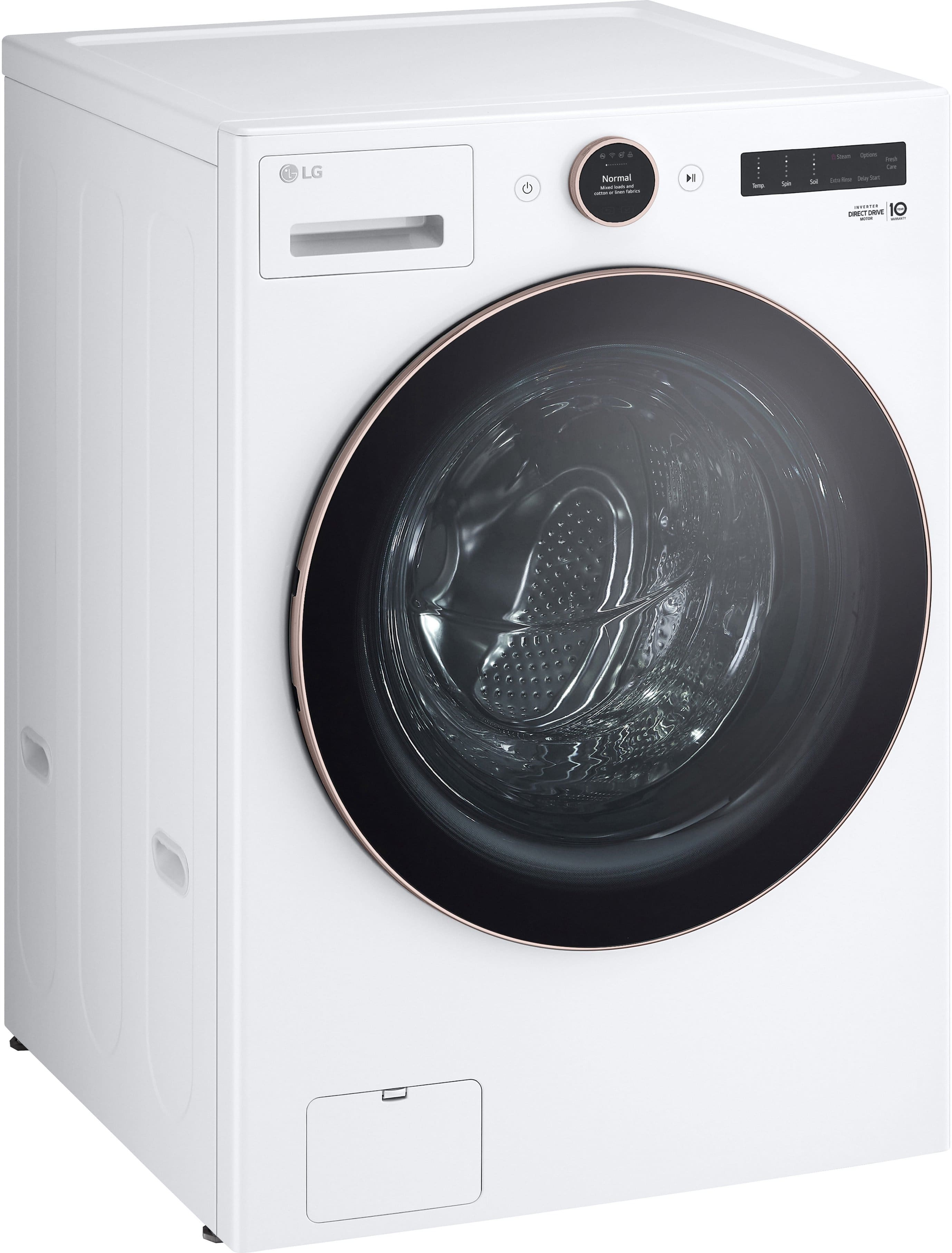 Alt View 13. LG - 5.0 Cu. Ft. High-Efficiency Smart Front Load Washer with Steam and TurboWash 360 - White.