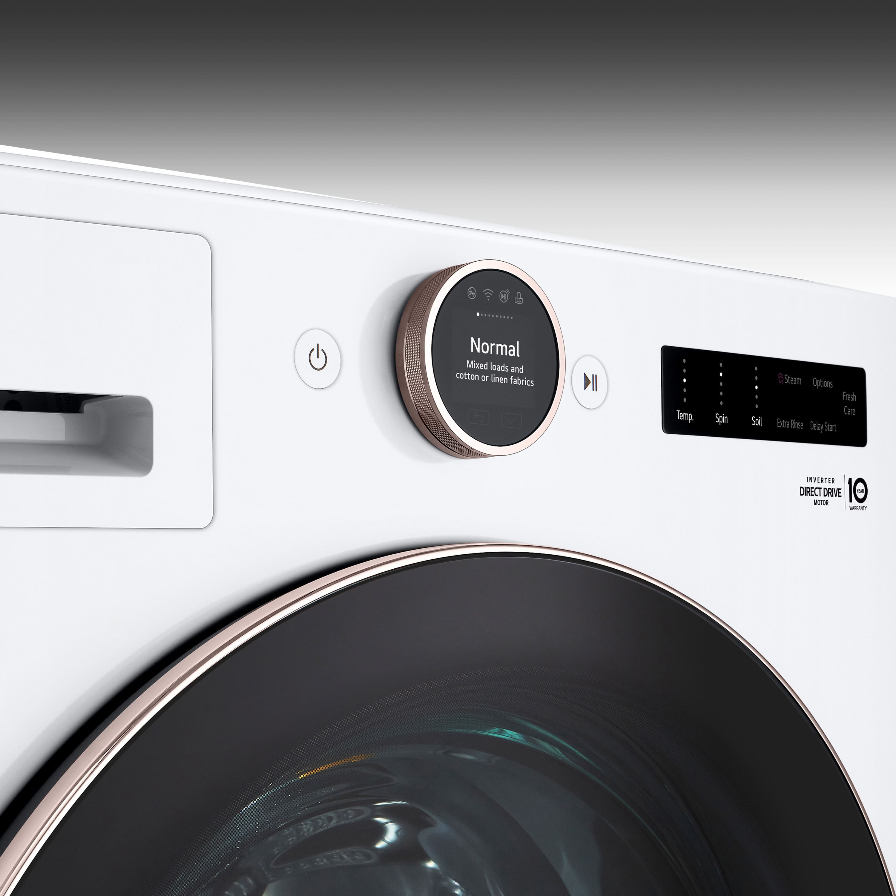 Alt View 20. LG - 5.0 Cu. Ft. High-Efficiency Smart Front Load Washer with Steam and TurboWash 360 - White.