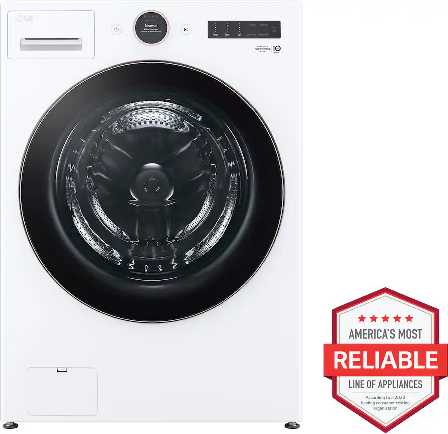 LG 5.0 Cu. Ft. High Efficiency Stackable Smart Front Load Washer with ...
