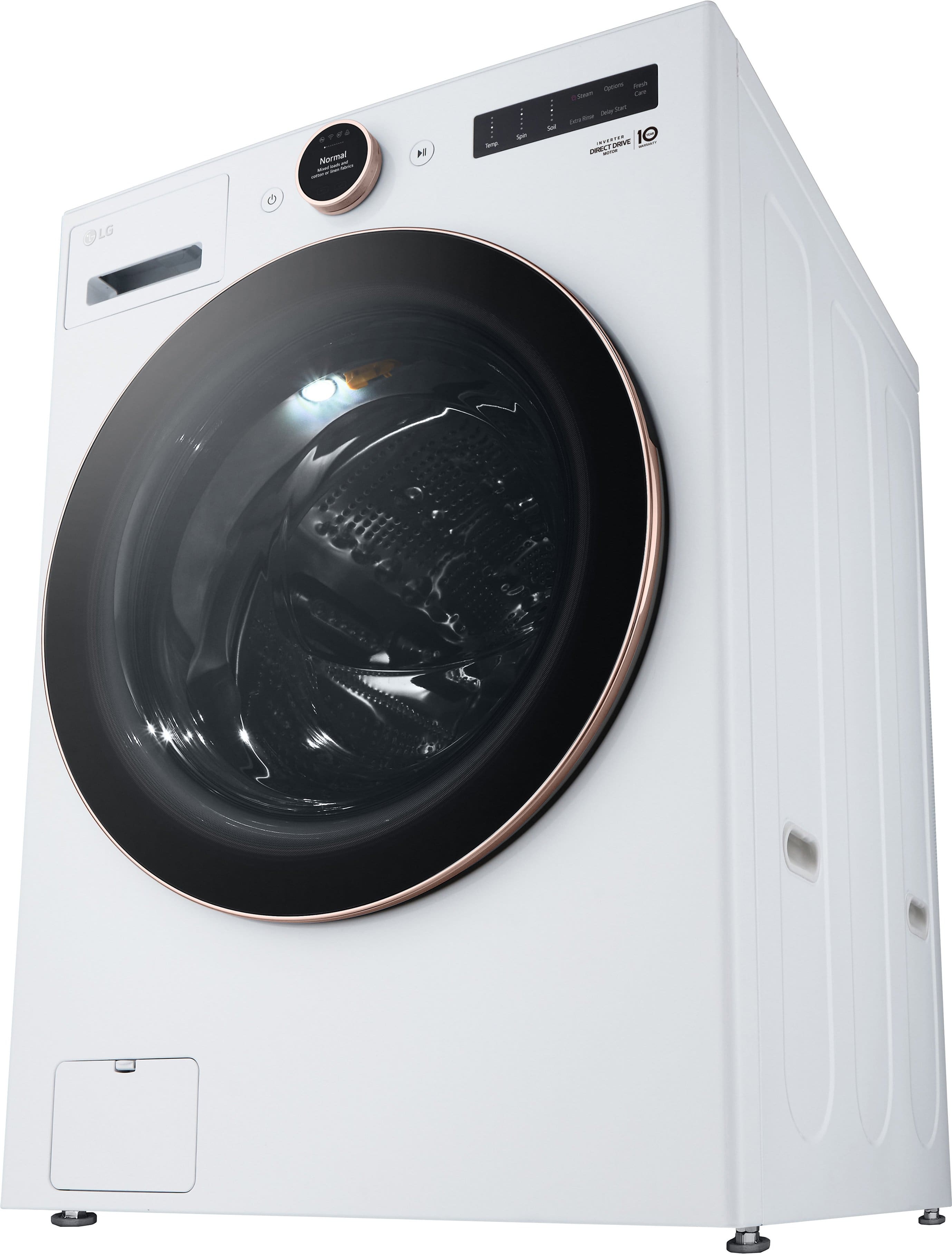 Alt View 16. LG - 5.0 Cu. Ft. High-Efficiency Smart Front Load Washer with Steam and TurboWash 360 - White.