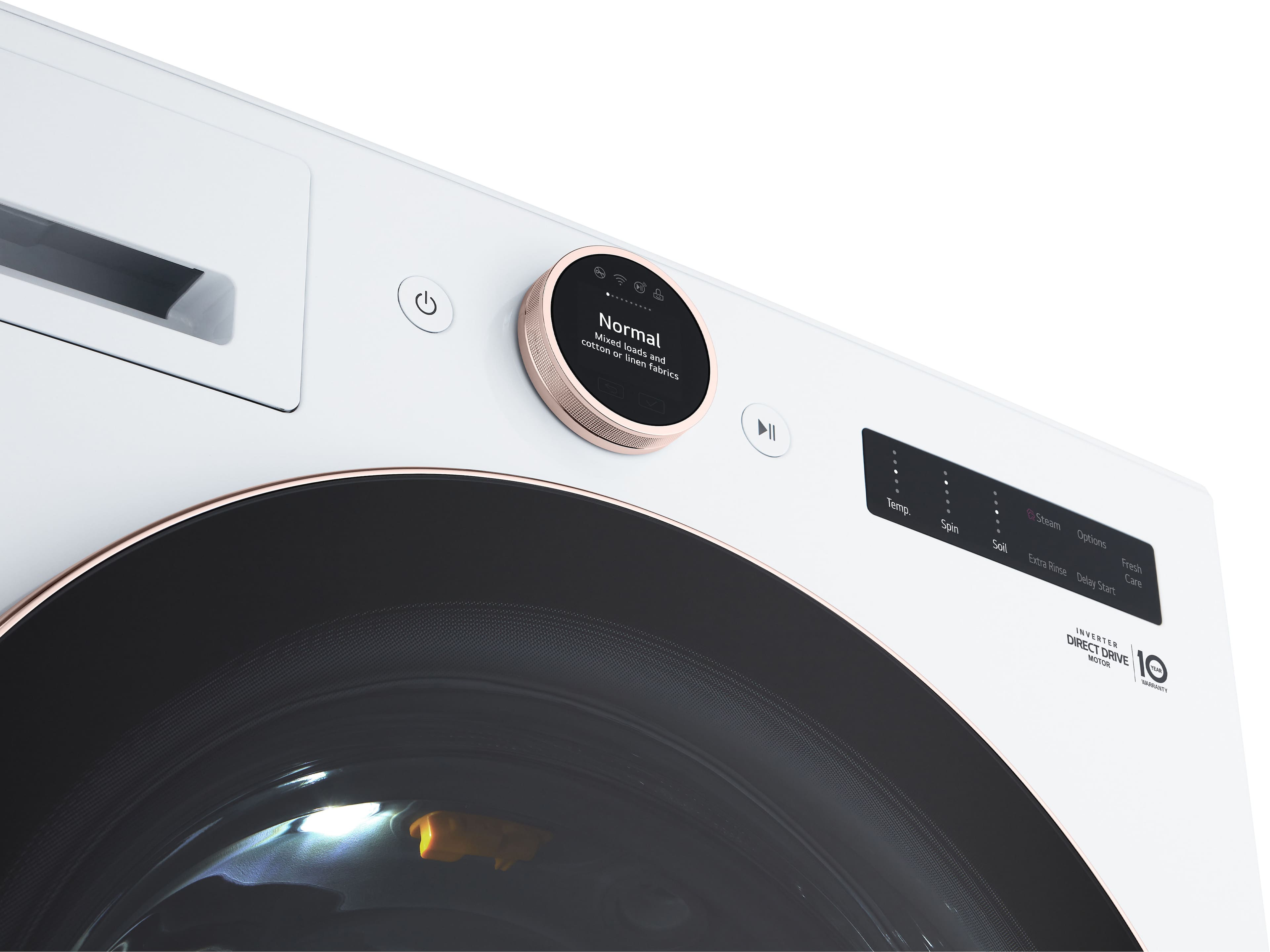 Alt View 18. LG - 5.0 Cu. Ft. High-Efficiency Smart Front Load Washer with Steam and TurboWash 360 - White.